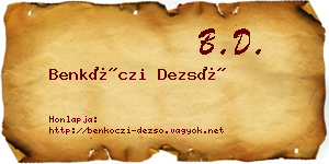 Benkóczi Dezső névjegykártya