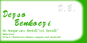 dezso benkoczi business card